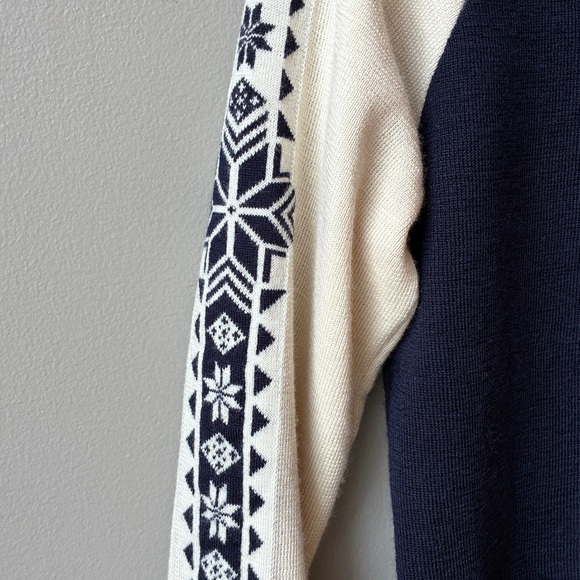 Dale of Norway Wool Half Zip Navy White Red Sweater - Picture 4 of 7